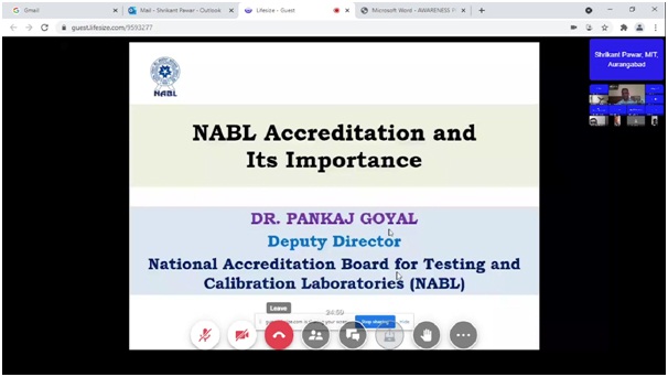 Webinar on “Awareness on NABL Accreditation